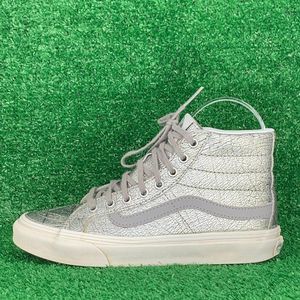 Vans Women’s Old Skool Hi Silver Shoes Sz 5.5